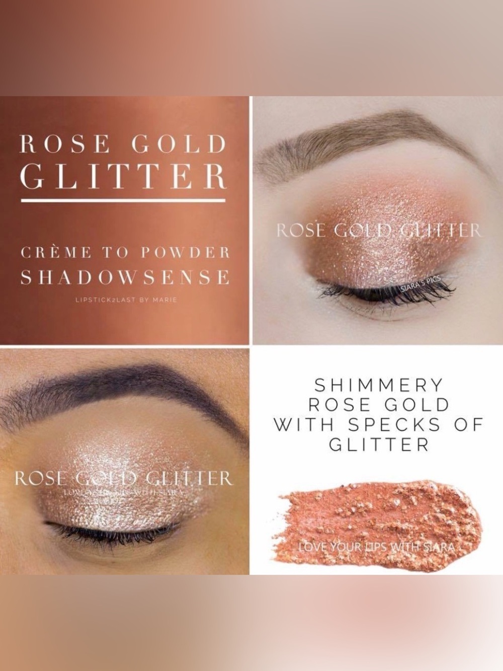 SeneGence Rose Gold Glitter ShadowSense. Vintage and New with tags!